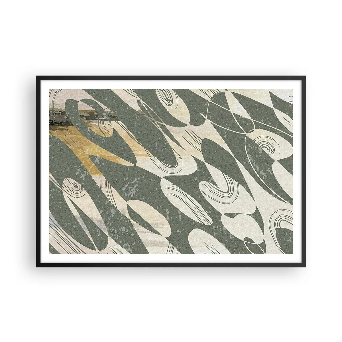 Plakat i sort ramme - Rytmisk abstraktion - 100x70 cm