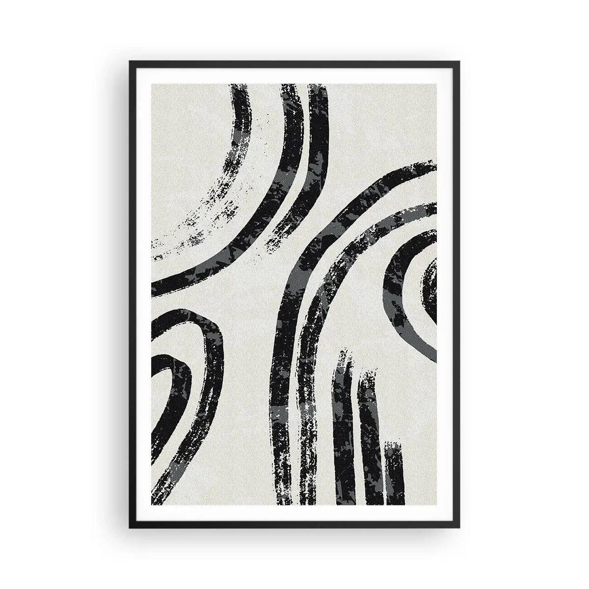 Plakat i sort ramme - Halvt stoppet - 70x100 cm