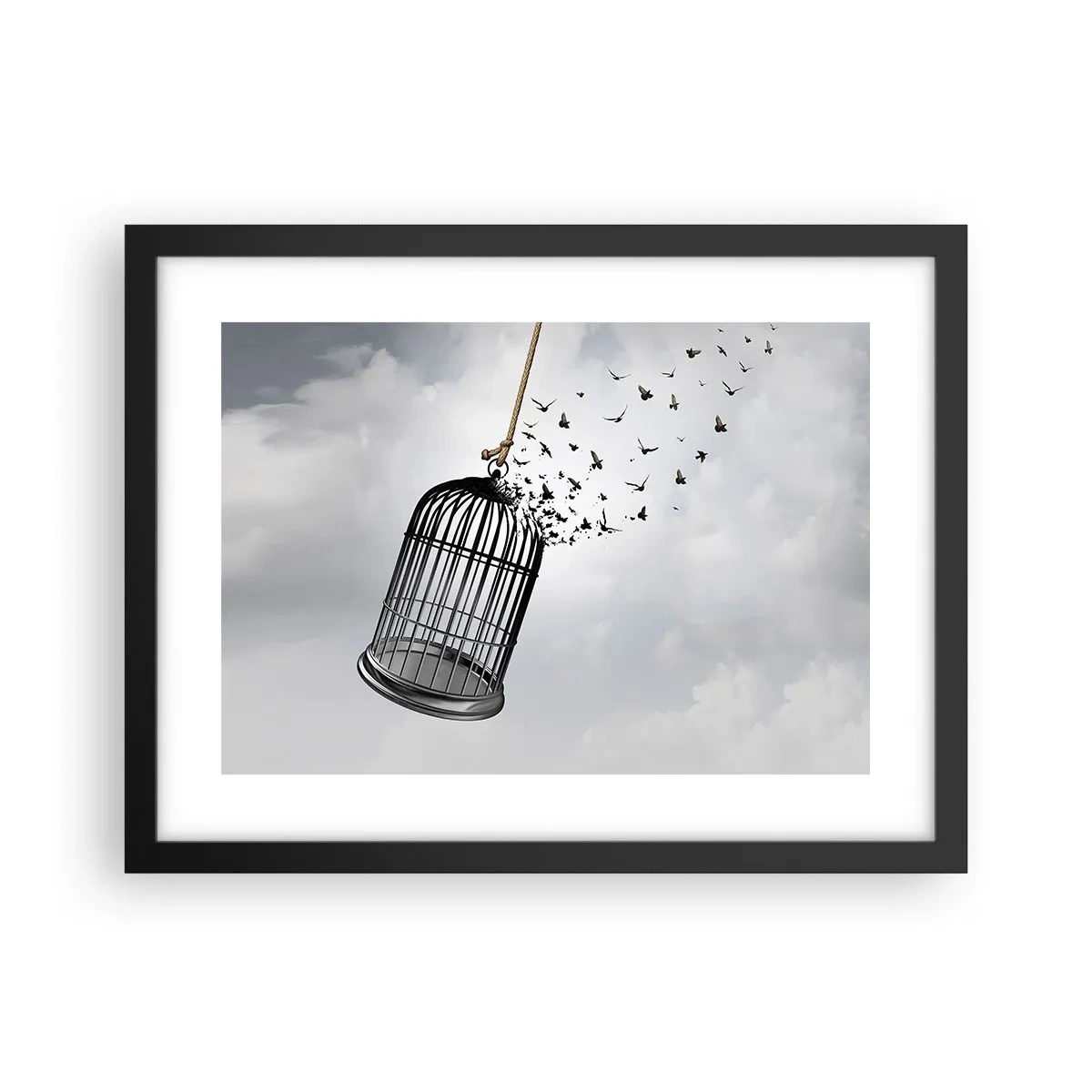 Plakat i sort ramme - Tro...håb...frihed! - 40x30 cm