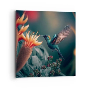 Lærredstryk - Billede på lærred - Et virkelig farverigt liv - 70x70 cm