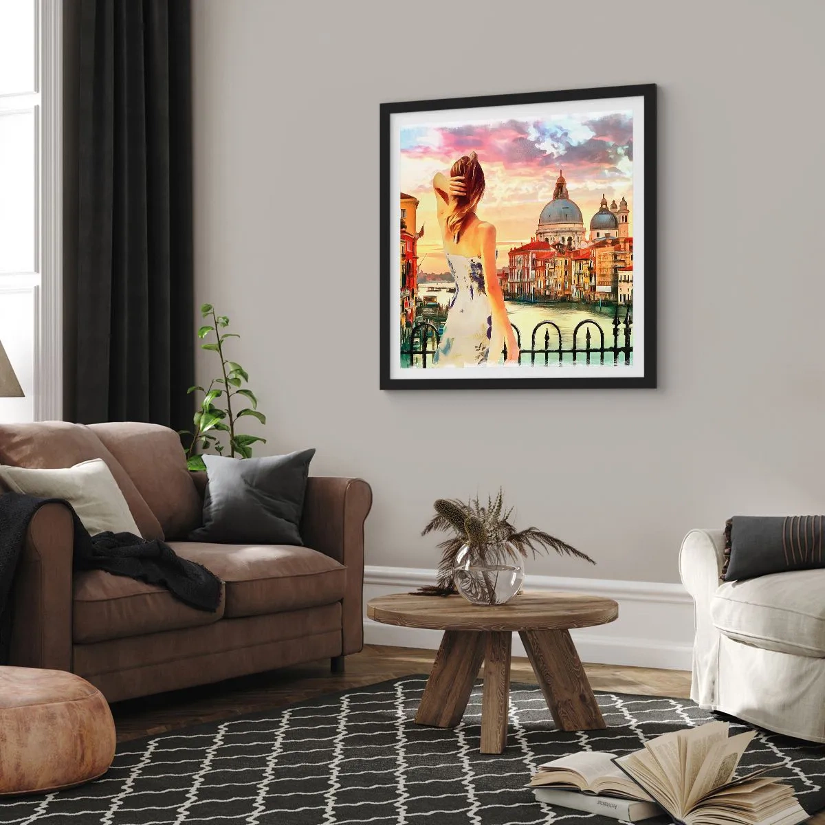 Plakat i sort ramme - Når det drejer sig om eventyr, er det kun i ... - 50x50 cm