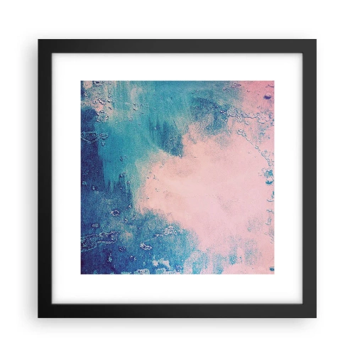 Plakat i sort ramme - Blå omfavnelse - 30x30 cm