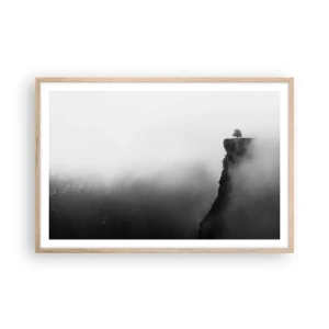Plakat i ramme af lyst egetræ - På kanten af verden - 91x61 cm