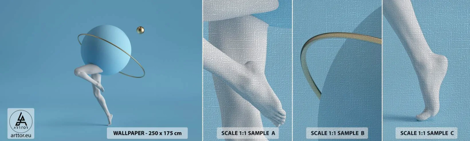 Prøve Fototapet Premium Canvas - Og planeterne går amok - Abstraktion, Ben, Tredimensionel - 100x30 cm