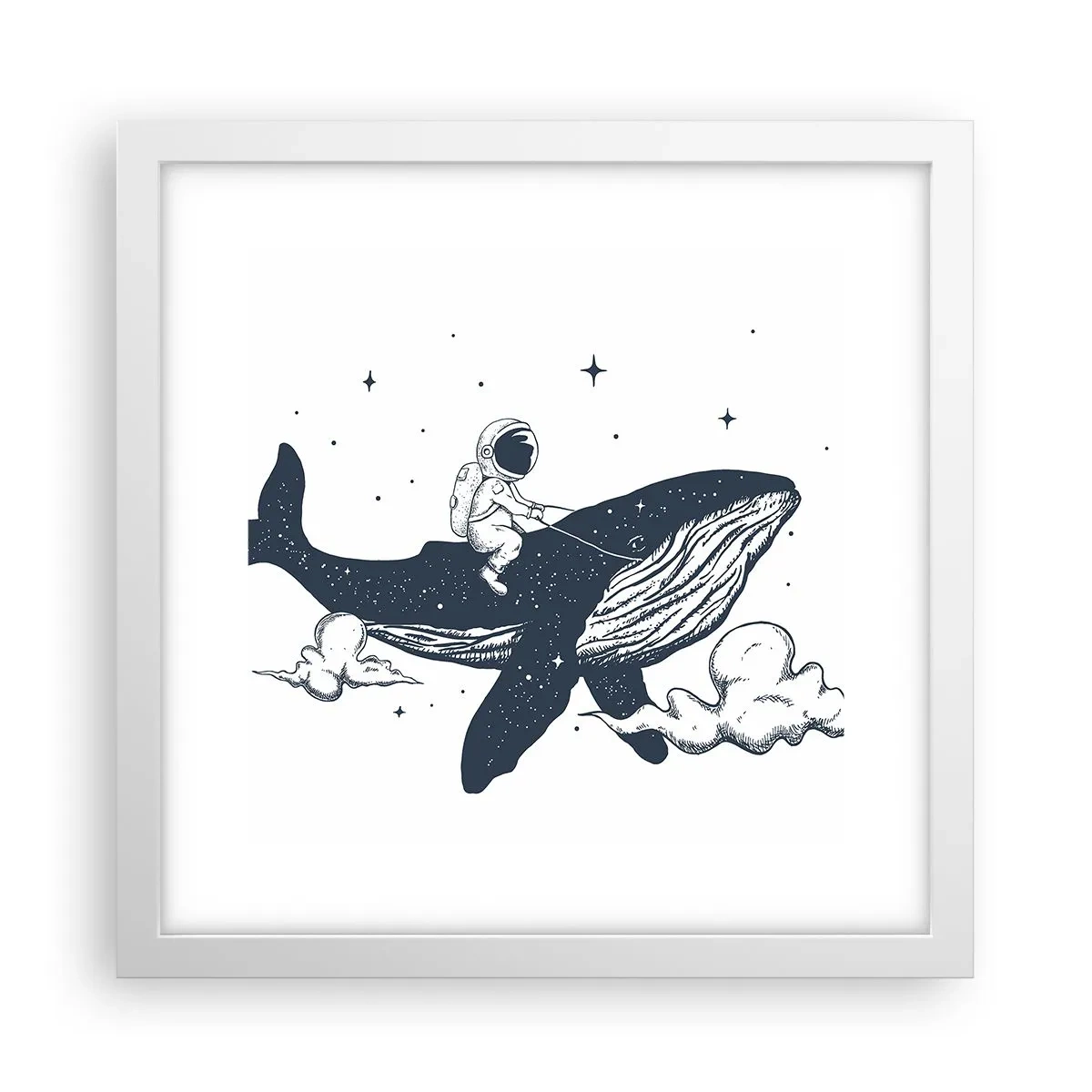 Plakat i hvid ramme - Et kosmisk eventyr - 30x30 cm
