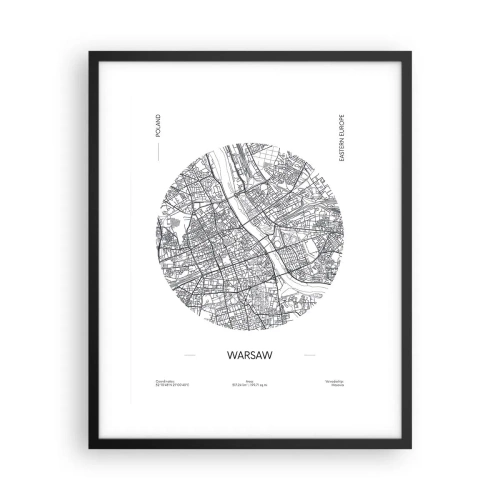 Plakat i sort ramme - Warszawas anatomi - 40x50 cm