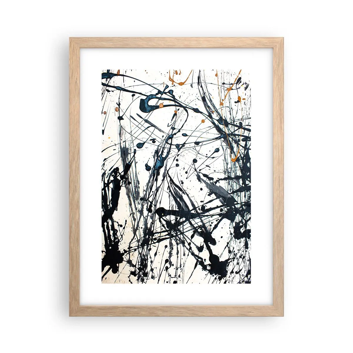 Plakat i ramme af lyst egetræ - Ekspressionistisk abstraktion - 30x40 cm