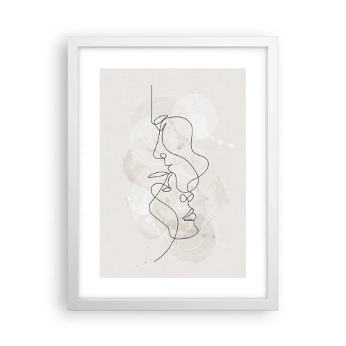 Plakat i hvid ramme - Omfavnet i en omfavnelse - 30x40 cm