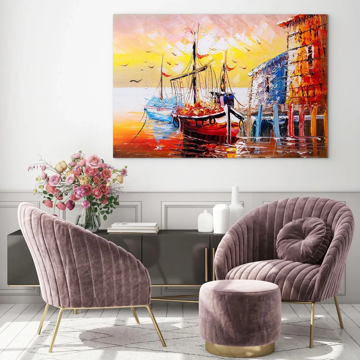 Billede på glas - Glædelig tilbagevenden - 120x80 cm