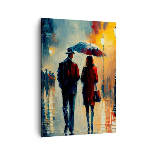 Lærredstryk - Billede på lærred - Urban kærlighedshistorie - 50x70 cm