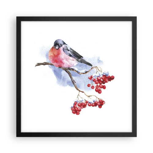 Plakat i sort ramme - Vinter i farver - 40x40 cm