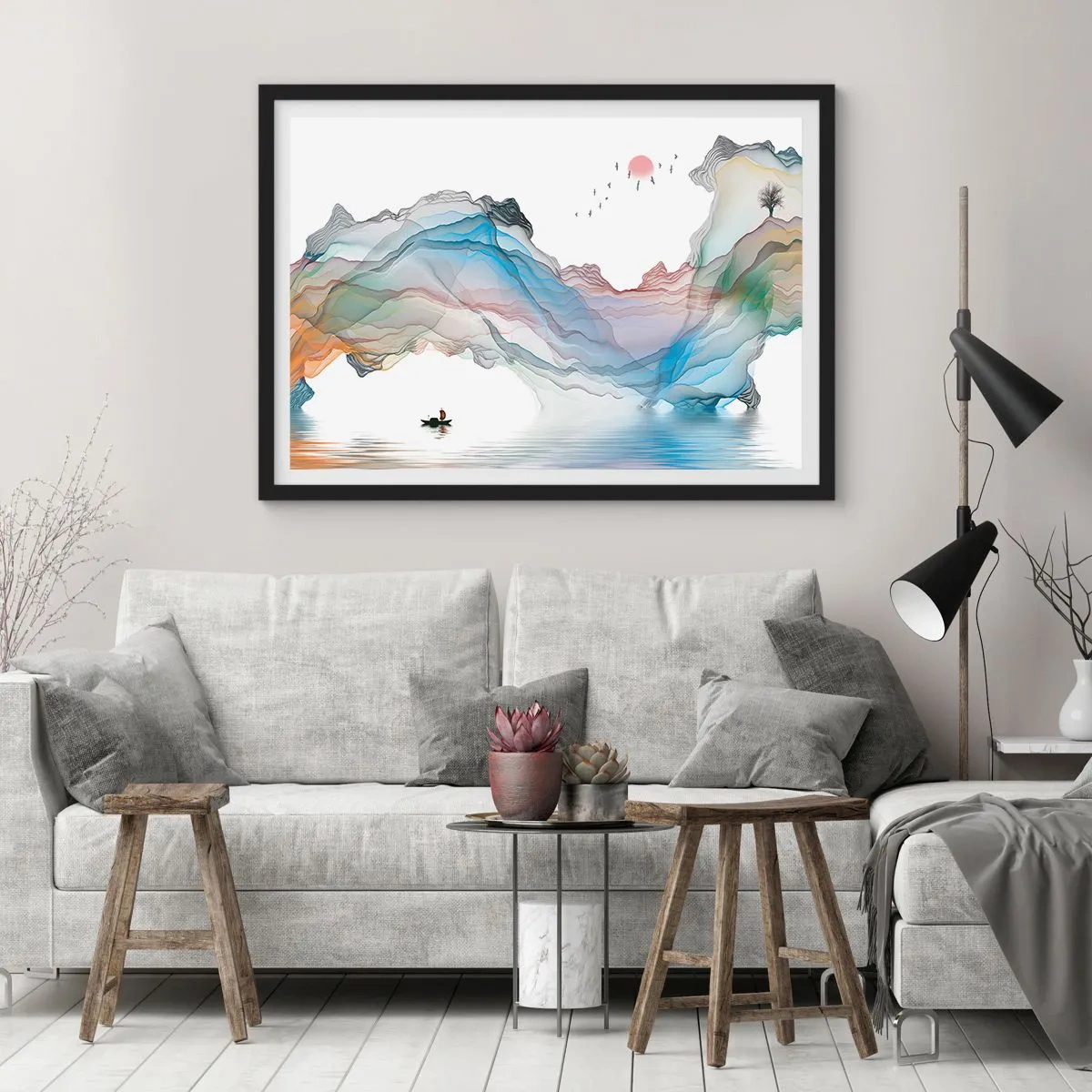 Plakat i sort ramme - Mod krystalbjergene - 50x40 cm