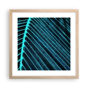 Plakat i ramme af lyst egetræ - Tekstur af grønt - 40x40 cm