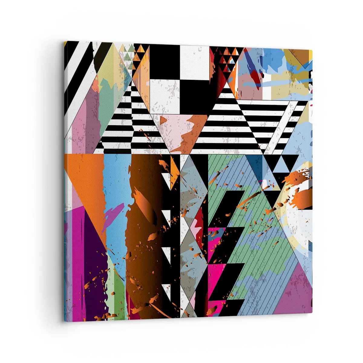Lærredstryk - Billede på lærred - Geometrisk og organisk - 50x50 cm