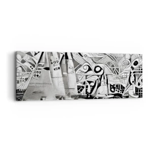 Lærredstryk - Billede på lærred - Mellem bølgerne - 90x30 cm