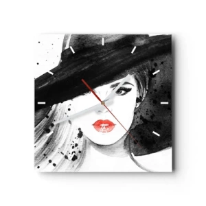 Vægur, Uret - Dame i sort - 30x30 cm