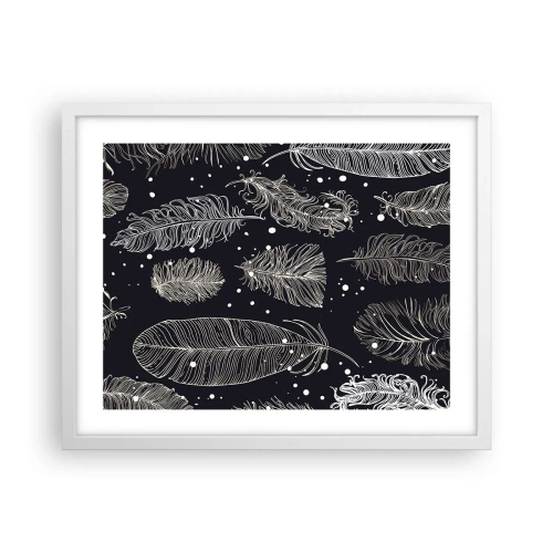 Plakat i hvid ramme - Fjerede blonder - 50x40 cm