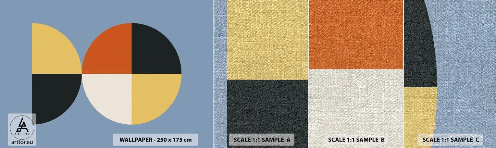 Prøve Fototapet Premium Canvas - Se og tæl - Abstraktion, Grafik, Moderne kunst - 100x30 cm