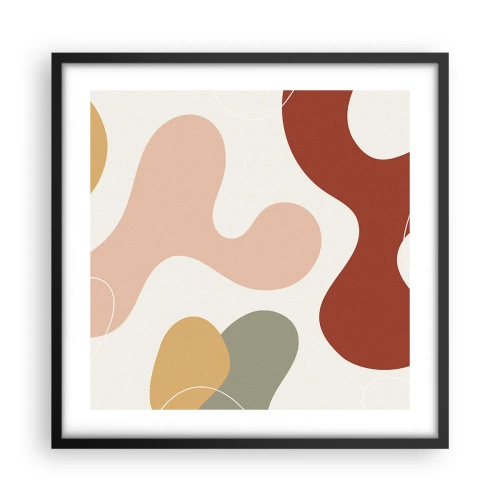 Plakat i sort ramme - Es eller flores? - 50x50 cm