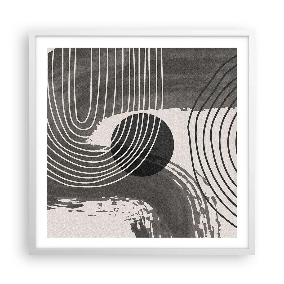 Plakat i hvid ramme - Oval vinder - 60x60 cm