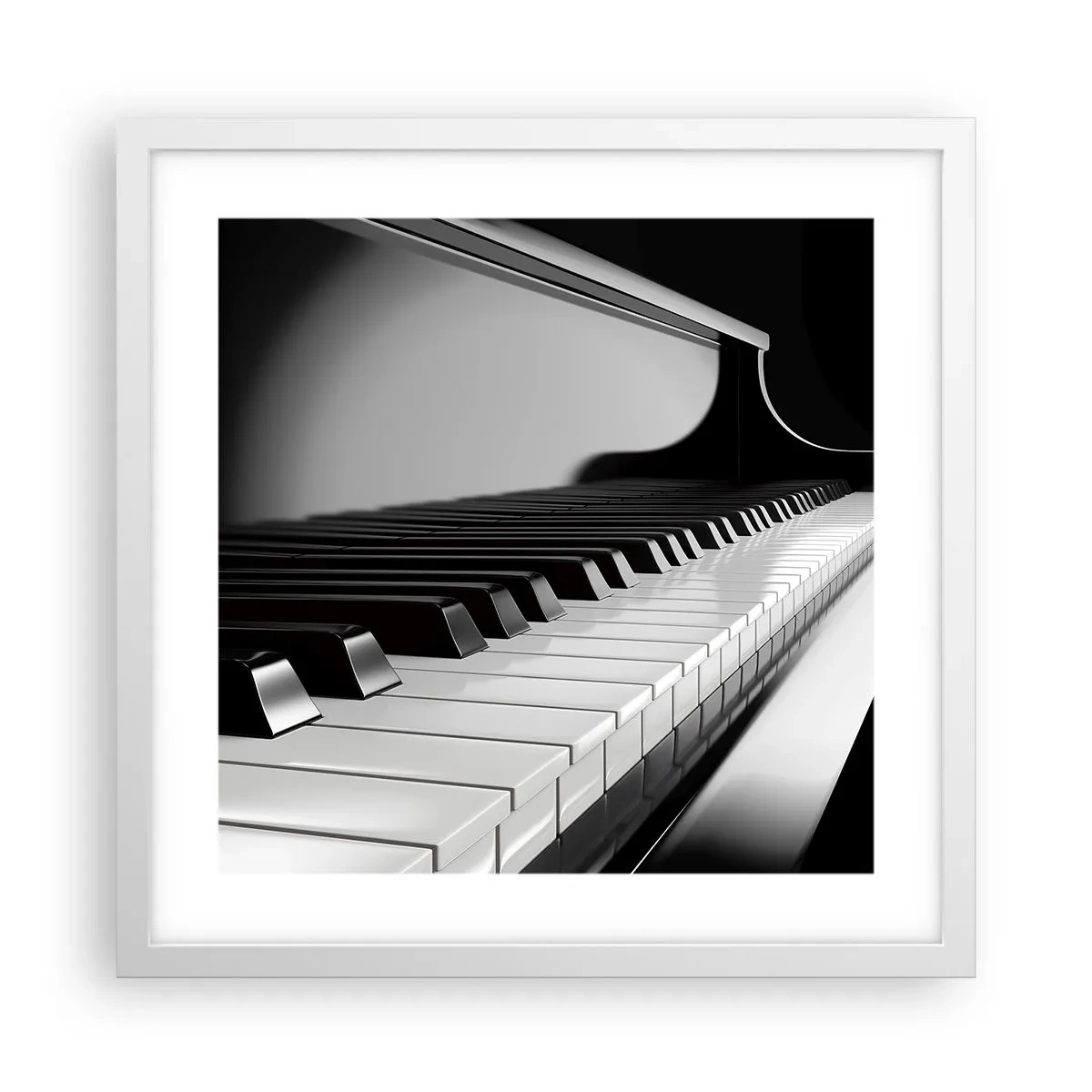 Plakat i hvid ramme - Harmoni af former og farver - 40x40 cm