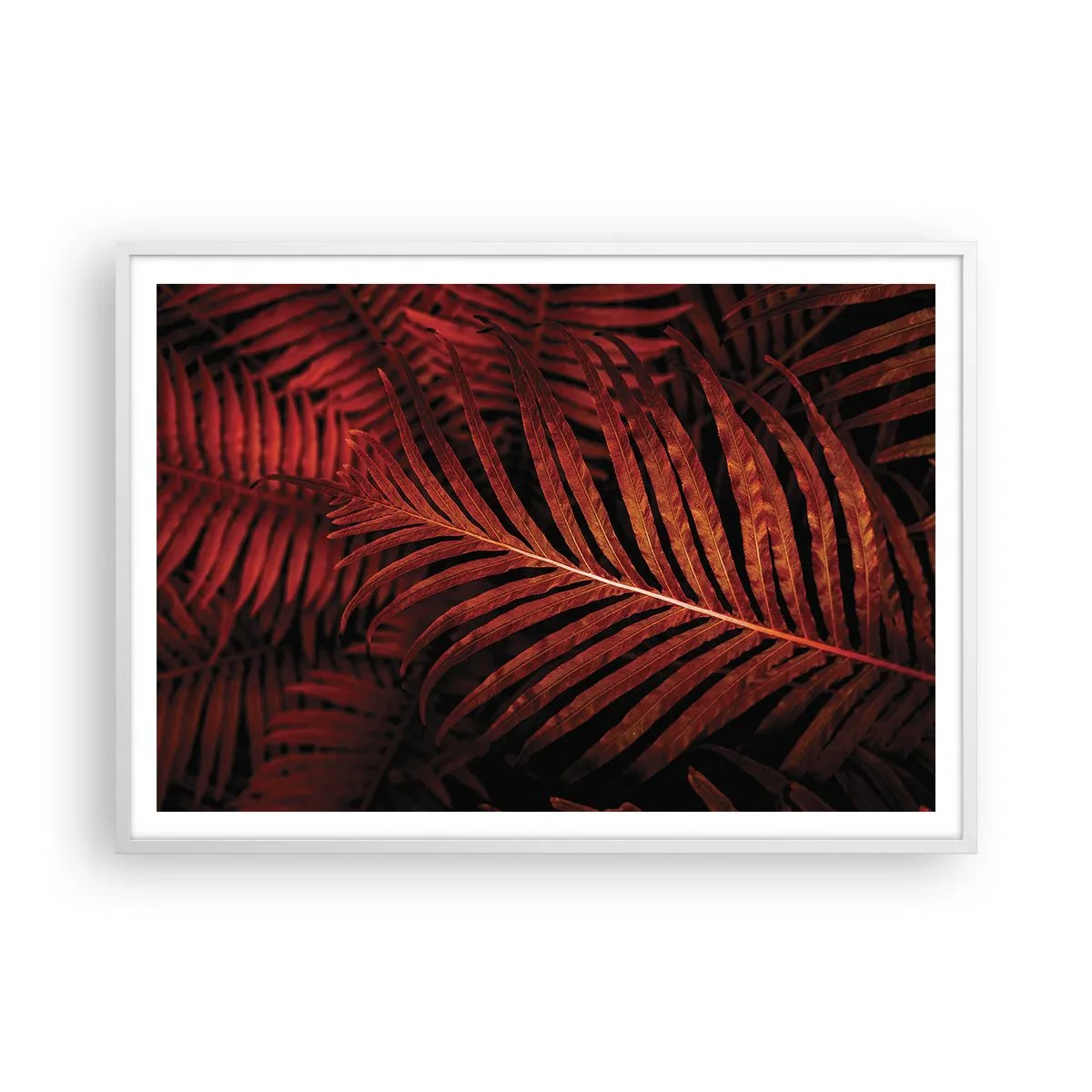 Plakat i hvid ramme - Livets varme - 100x70 cm