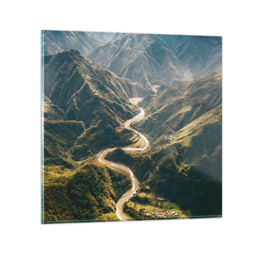 Billede på glas - Direkte fra hjertet af bjergene - 30x30 cm