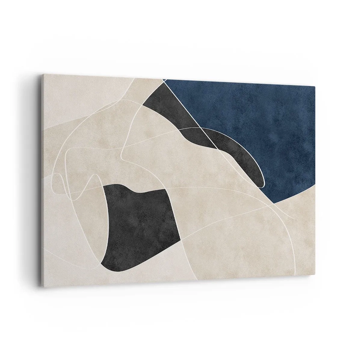 Lærredstryk - Billede på lærred - Abstrakt komposition - kontrast af farver - 120x80 cm