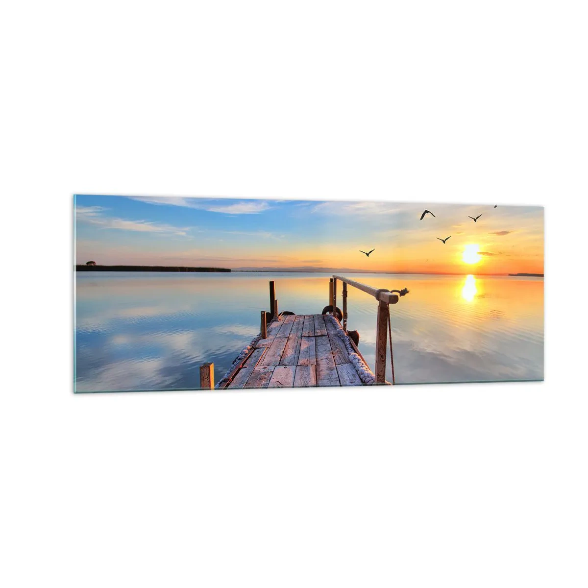 Billede på glas - Går fremad mod solen - 140x50 cm