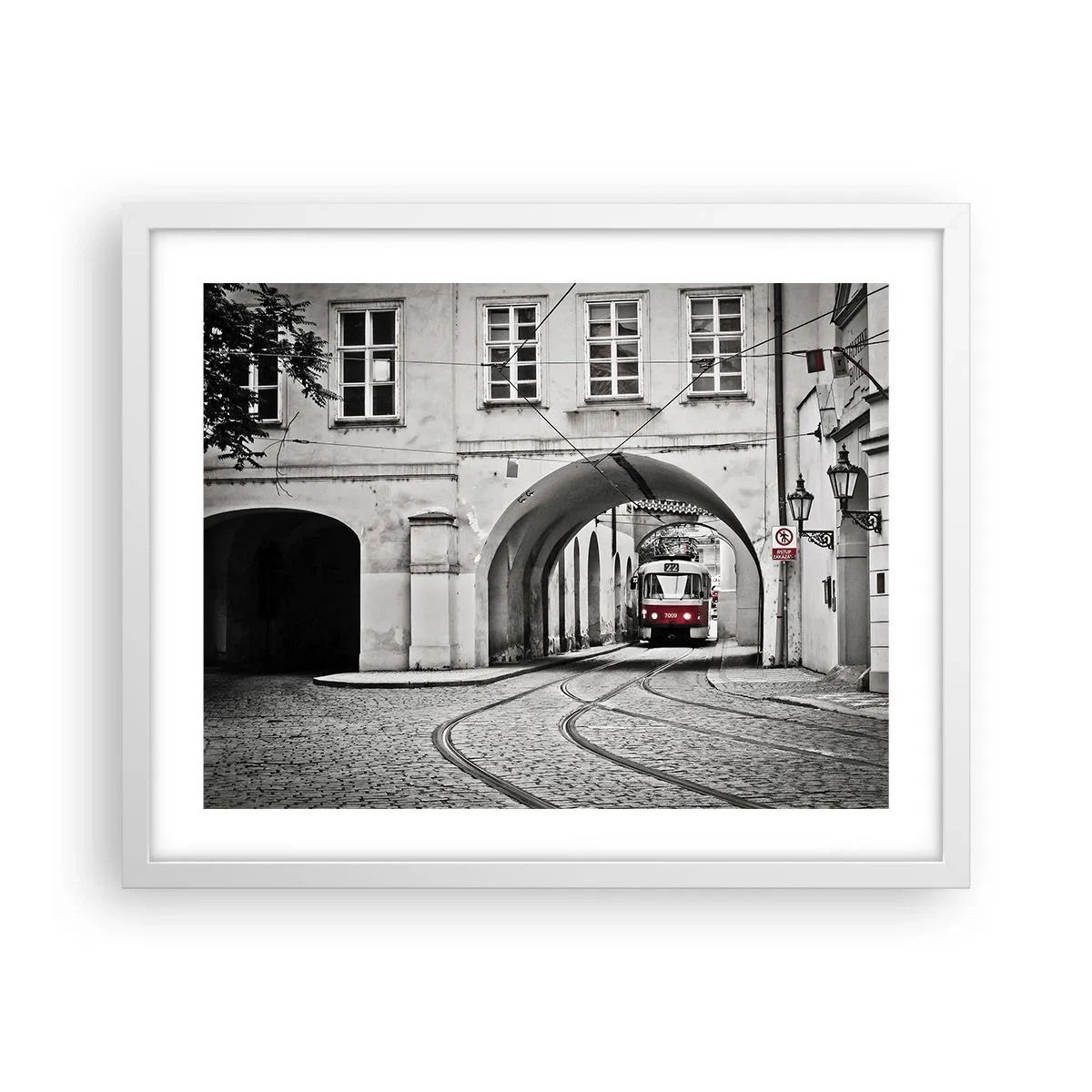 Plakat i hvid ramme - Gennem byens labyrint - 50x40 cm