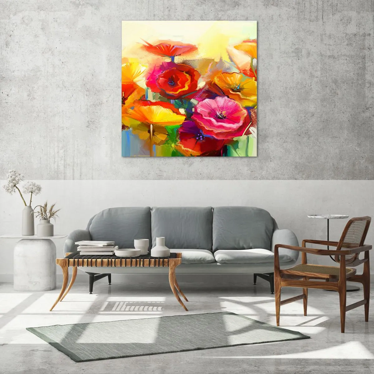 Billede på glas - Ikke kun rødt - 60x60 cm