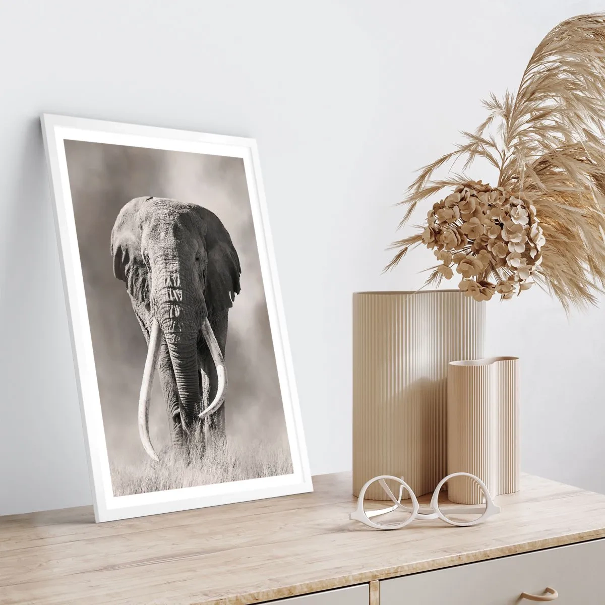 Plakat i hvid ramme - Afrikansk patriark - 40x50 cm