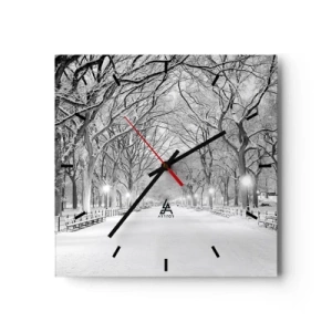 Vægur, Uret - Fire årstider - vinter - 30x30 cm