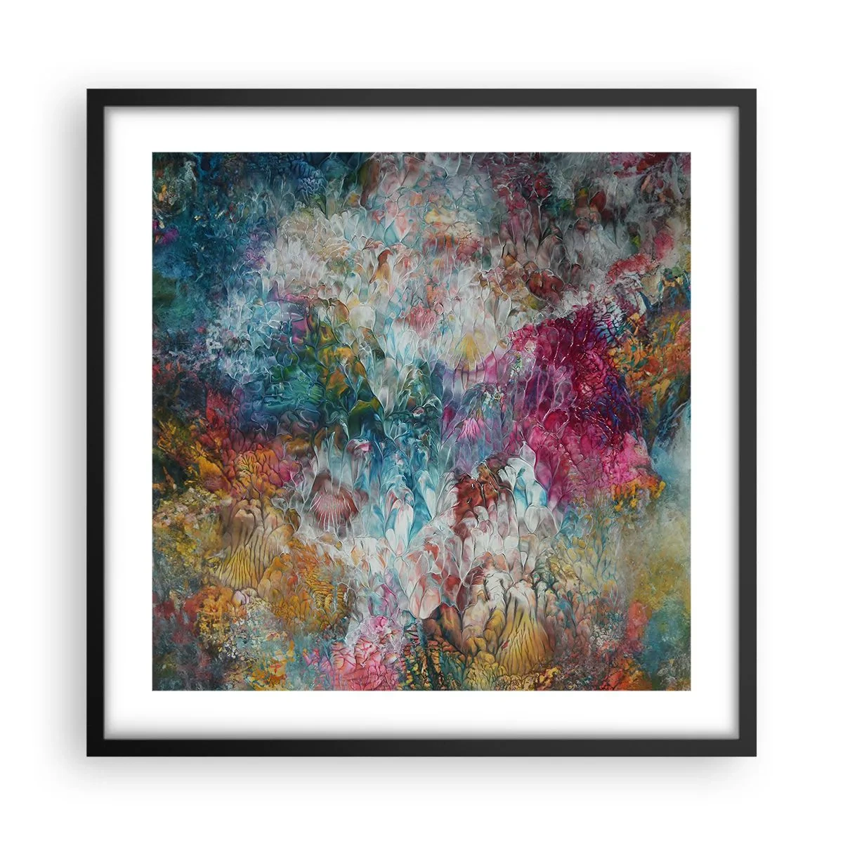 Plakat i sort ramme - I fuldt flor - 50x50 cm