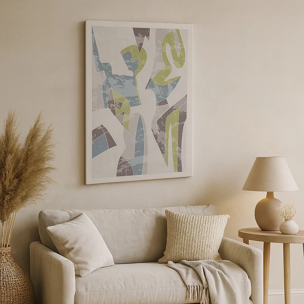 Lærredstryk - Billede på lærred - Komposition bag glas - 50x70 cm