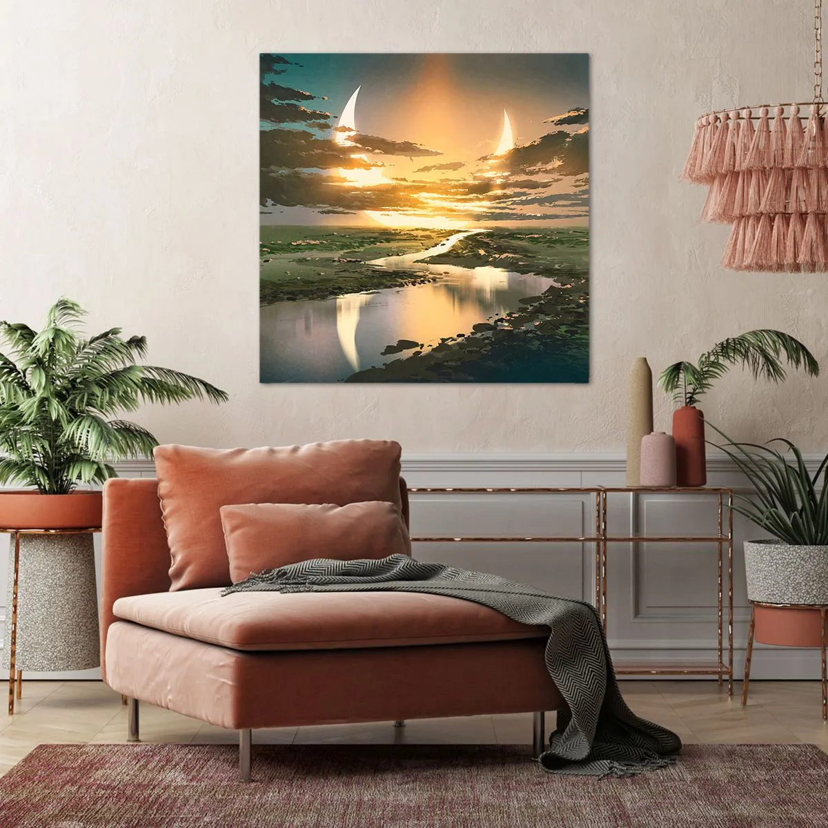 Lærredstryk - Billede på lærred - Et eller andet sted i en galakse langt, langt væk - 50x50 cm