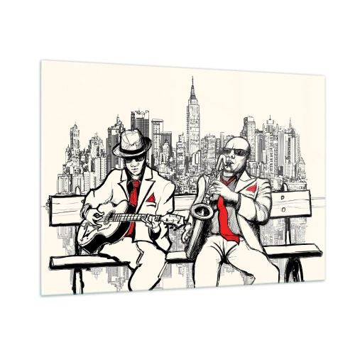 Billede på glas - New York improvisation - 100x70 cm