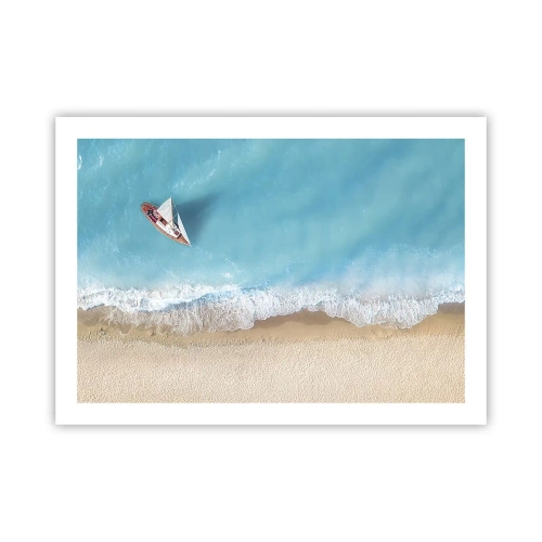 Plakat - På grænsen mellem blå og guld - 70x50 cm