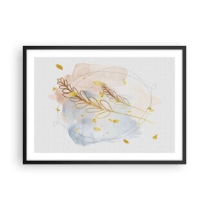 Plakat i sort ramme - En gylden eksplosion - 70x50 cm