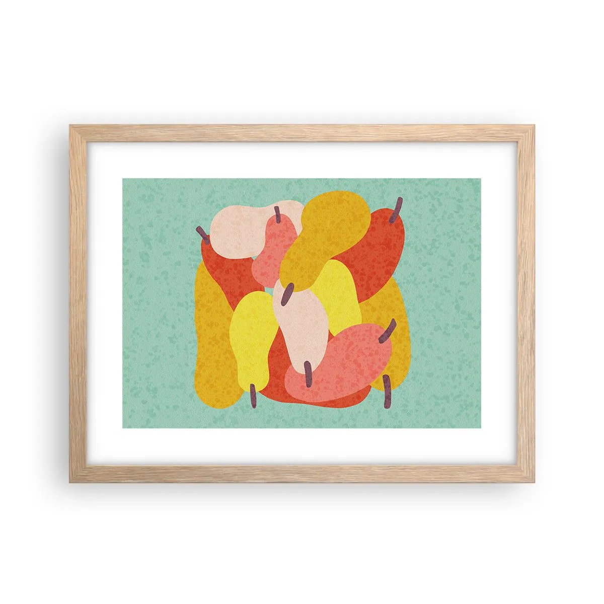 Plakat i ramme af lyst egetræ - Smag på sommersolen - 40x30 cm