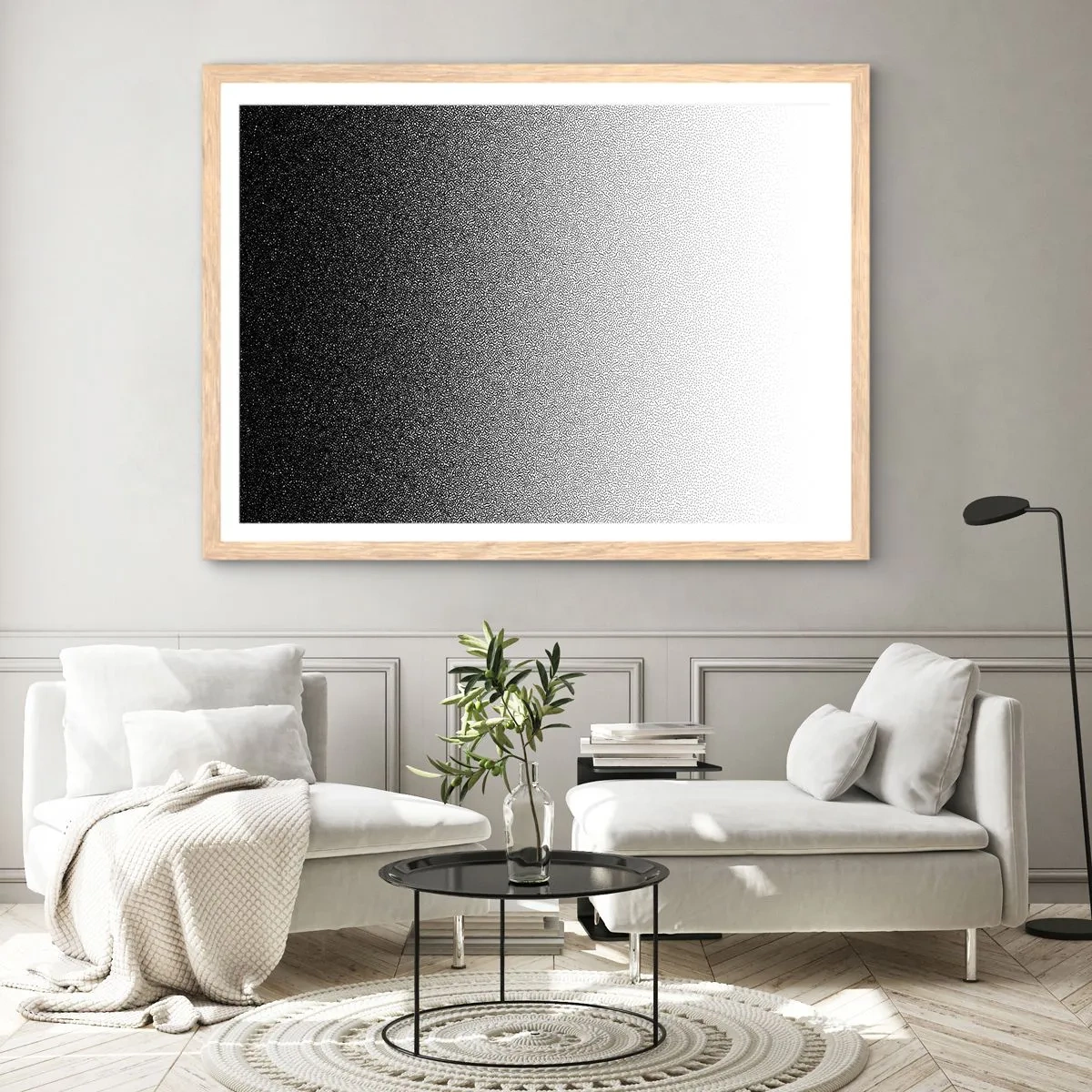 Plakat i ramme af lyst egetræ - På vej mod lyset - 50x40 cm