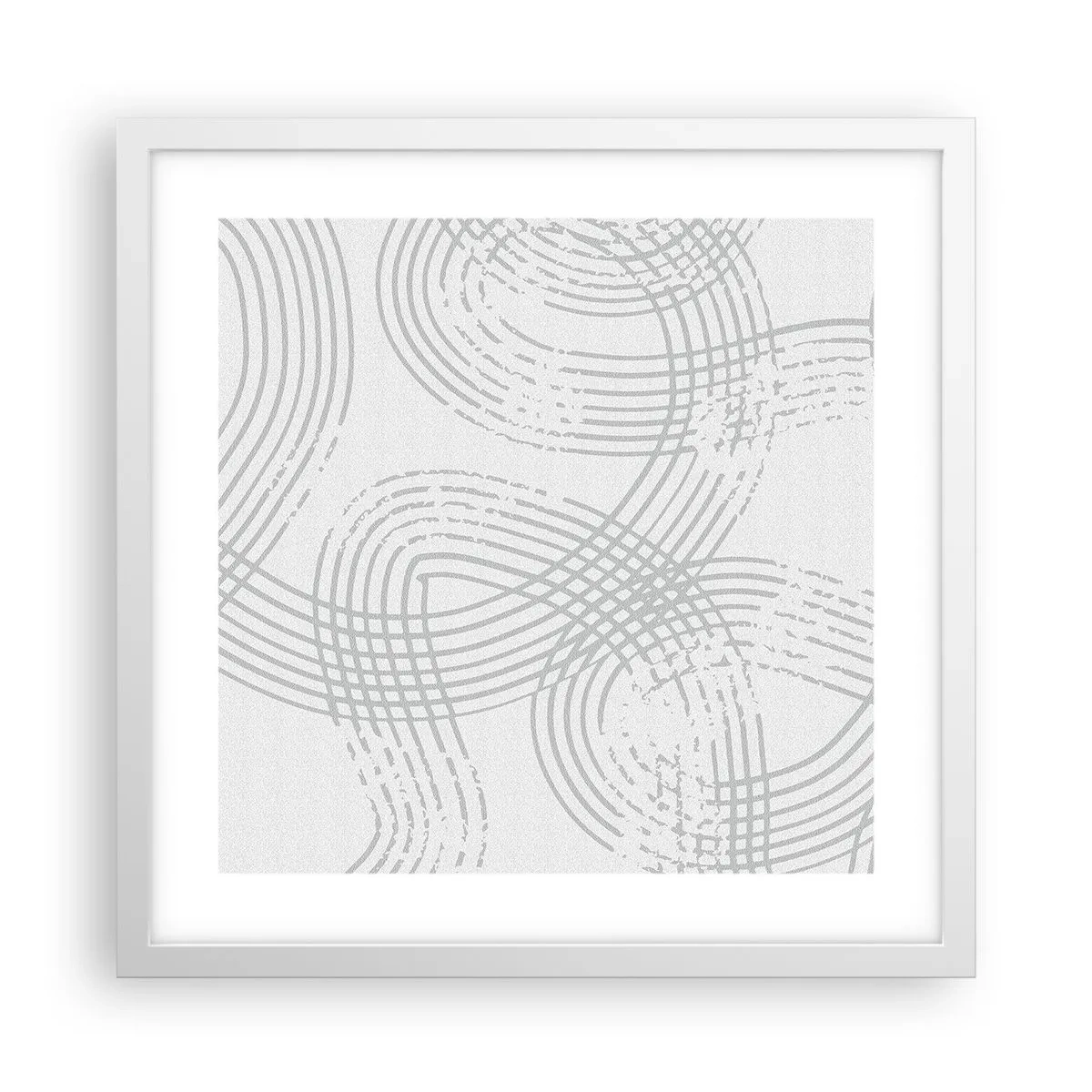 Plakat i hvid ramme - Der er ingen lige vej - 40x40 cm