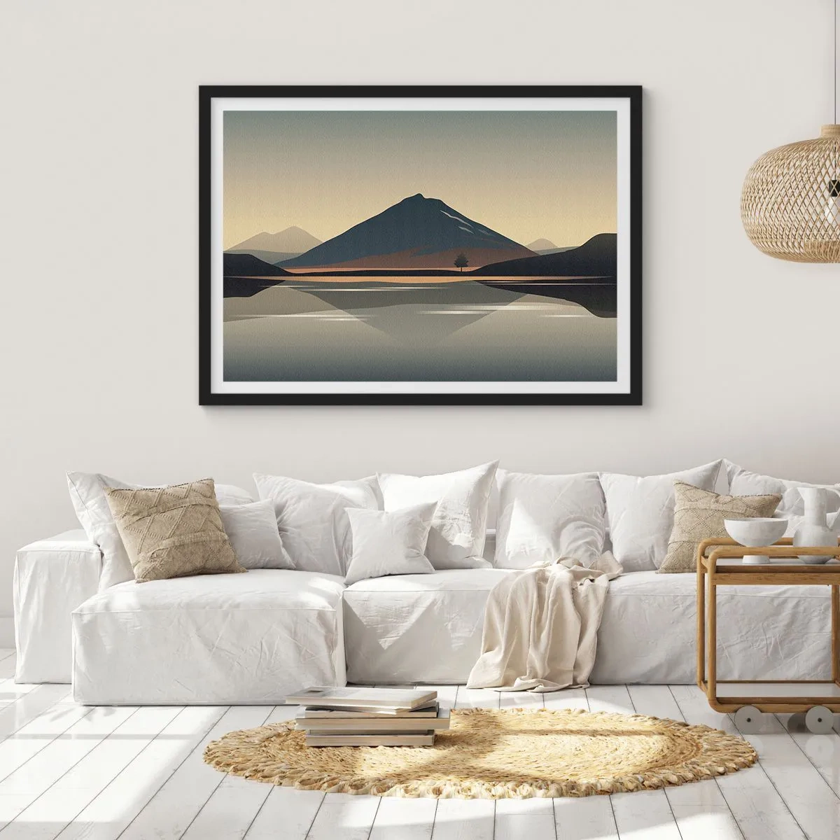 Plakat i sort ramme - Spejlrefleksion - 100x70 cm