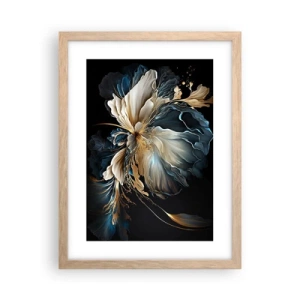 Plakat i ramme af lyst egetræ - Eventyrlig bregneblomst - 30x40 cm