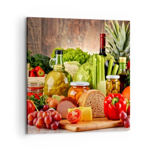 Lærredstryk - Billede på lærred - Røget, ristet, marineret - 60x60 cm