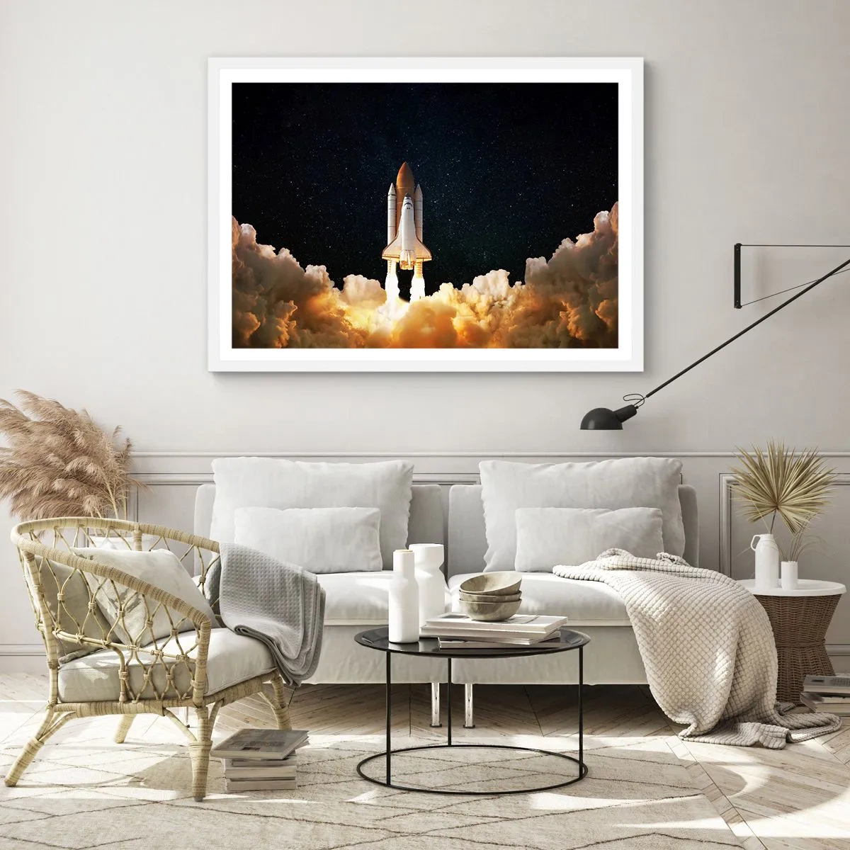 Plakat i hvid ramme - Ad astra! - 100x70 cm