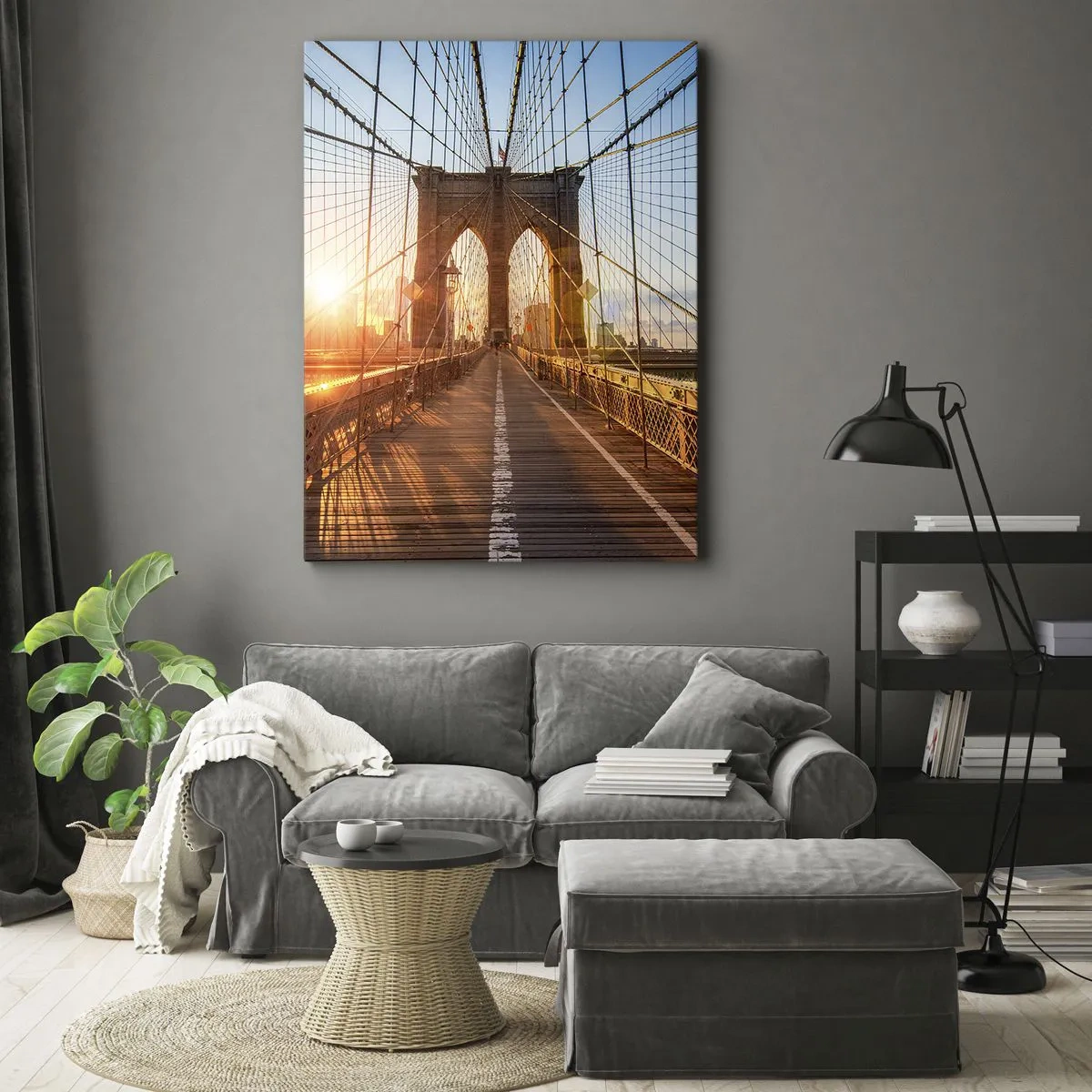 Lærredstryk - Billede på lærred - På den gyldne bro - 50x70 cm