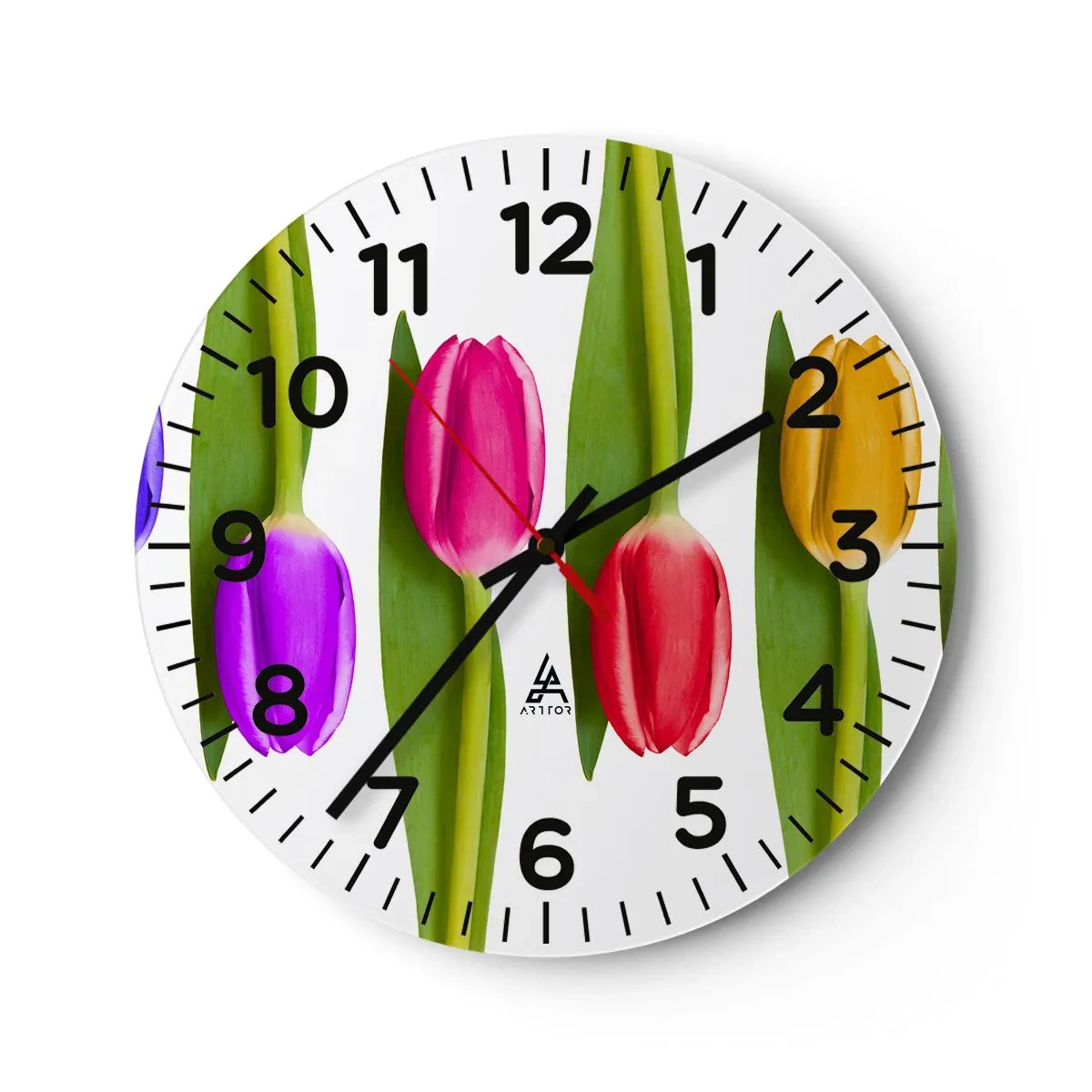 Vægur, Uret - Regnbuesammensætning - 40x40 cm