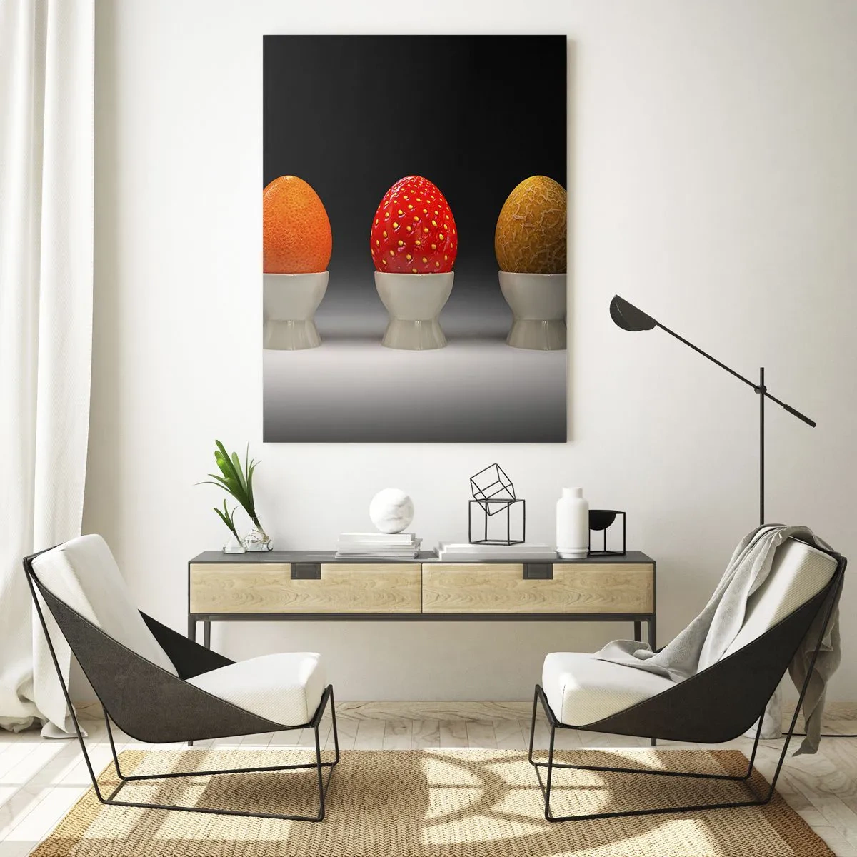 Billede på glas - Frugt morgenmad - 50x70 cm