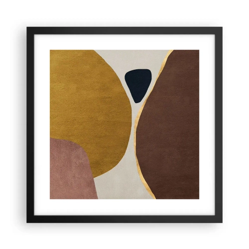 Plakat i sort ramme - Abstraktion - et sted i rummet - 40x40 cm